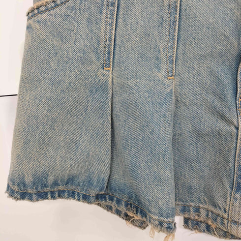 ザラ ZARA デニムボックスプリーツスカート レディース M