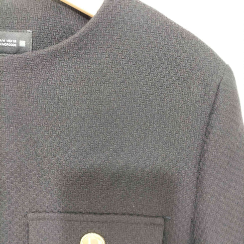 ザラ ZARA ROUND NECK PIQUÉ BLAZER レディース M