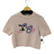 ザラ ZARA 刺繍デザインS/Sクロップドニット レディース import:M