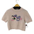 ザラ ZARA 刺繍デザインS/Sクロップドニット レディース import:M