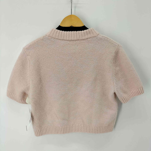 ザラ ZARA 刺繍デザインS/Sクロップドニット レディース import:M