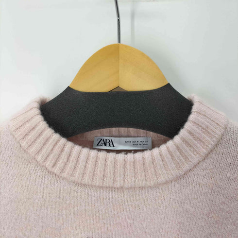 ザラ ZARA 刺繍デザインS/Sクロップドニット レディース import:M