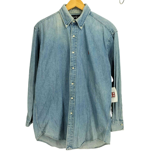 ラルフローレン RALPH LAUREN 90-00s BLAKE ポニー刺繍 ボタンダウンデニムシャツ メンズ import:M