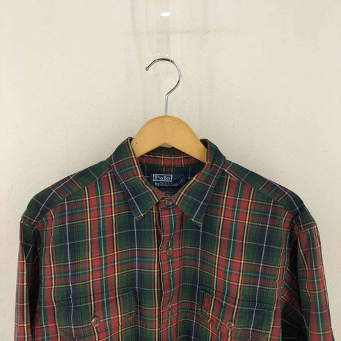 ポロバイラルフローレン Polo by RALPH LAUREN 90S WHITFIELD CLASSIC FIT ポニー刺繍 L/Sチェックシャツ メンズ JPN:L