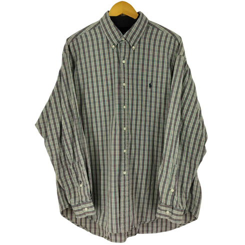 ラルフローレン RALPH LAUREN 90S BLAIRE スモールポニー刺繍 L/S BD チェックシャツ メンズ JPN:XL
