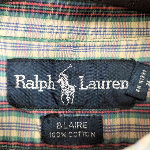 ラルフローレン RALPH LAUREN 90S BLAIRE スモールポニー刺繍 L/S BD チェックシャツ メンズ JPN:XL