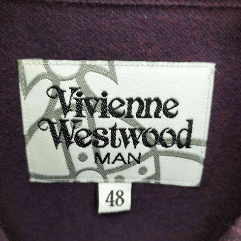ヴィヴィアンウエストウッドマン Vivienne Westwood MAN オーブ刺繍 起毛 ポリコットン L/S シャツ 襟芯 メンズ EUR:48