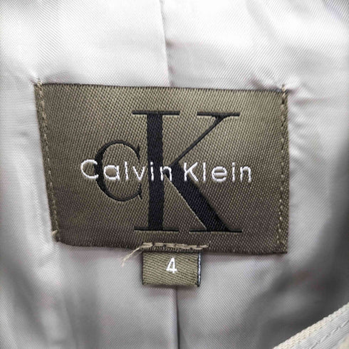 カルバンクライン CALVIN KLEIN ウール 5B ステンカラー ジャケット ウール バックボタン ノーカラー ベスト アンサンブル セットアップ レディース US:4