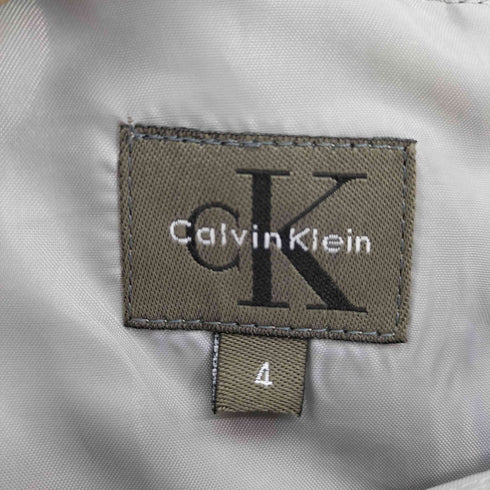 カルバンクライン CALVIN KLEIN ウール 5B ステンカラー ジャケット ウール バックボタン ノーカラー ベスト アンサンブル セットアップ レディース US:4