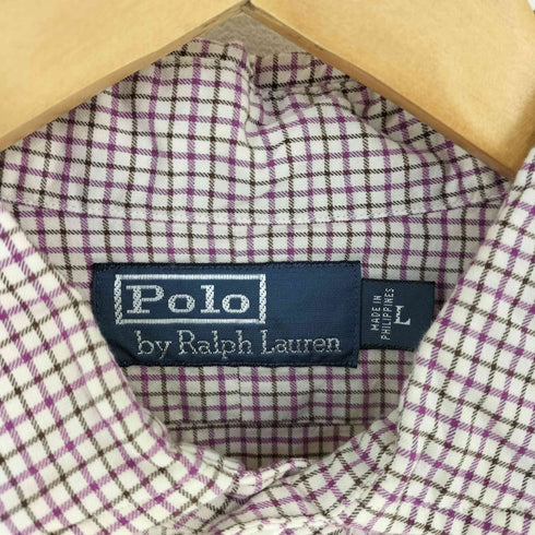 ポロバイラルフローレン Polo by RALPH LAUREN 90S L/S レギュラーカラーチェックシャツ メンズ JPN:L