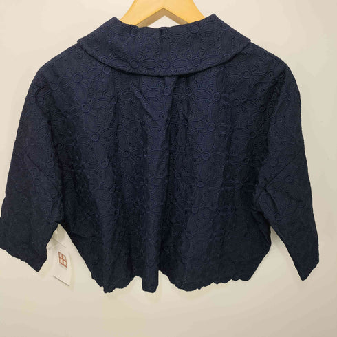ヌーイ nooy レース刺繍 クロップドスリーブ シャツ レディース