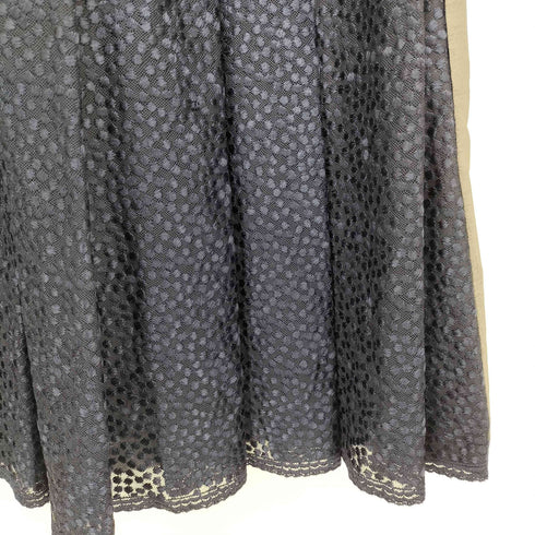 ヌーイ nooy ドット刺繍 切替 ウール ミディアムスカート レディース
