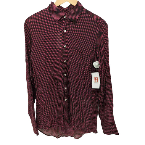 スティーブンアラン Steven Alan USA製 ダイヤモンドチェック柄 L/S シルクシャツ レディース import:S