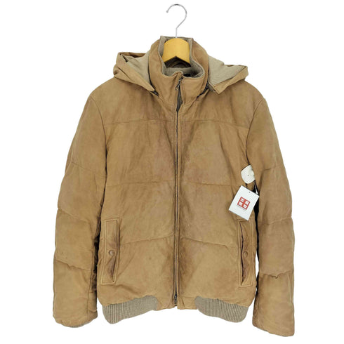 ユナイテッドアローズ UNITED ARROWS シープレザー 切替 2WAY フーデッド ダウン ジャケット メンズ JPN:L