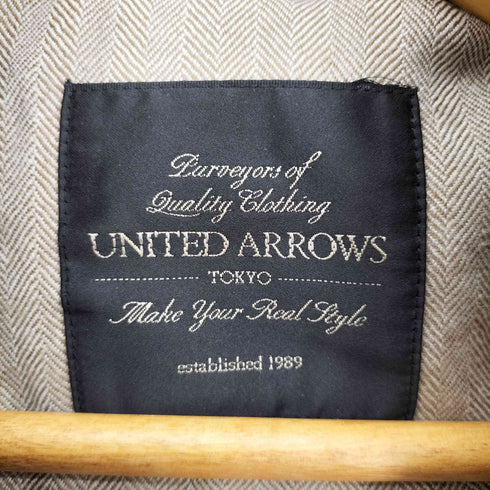 ユナイテッドアローズ UNITED ARROWS シープレザー 切替 2WAY フーデッド ダウン ジャケット メンズ JPN:L