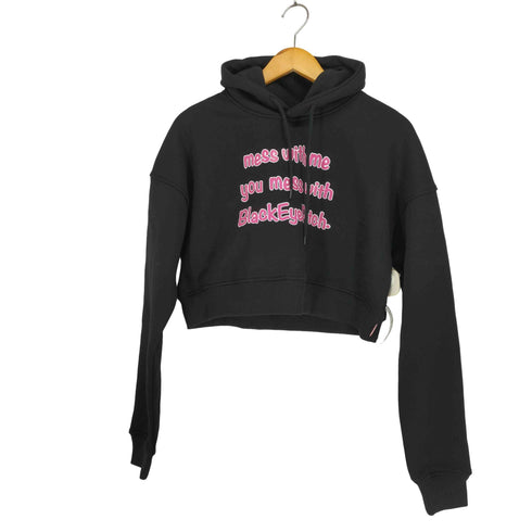 ブラックアイパッチ Black Eye Patch MESS WITH BEP CROPPED HOODIE レディース M