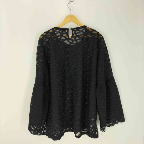 総柄 メッシュカットソー メンズ 3XL