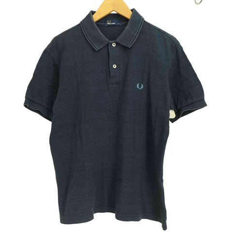 フレッドペリー FRED PERRY Indigo Pique Polo 月桂樹 ロゴ刺繍 インディゴ ピケ ポロシャツ メンズ M