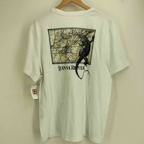 バナナリパブリック BANANA REPUBLIC 22ss 復刻 イグアナ バックプリント ポケット 半袖 Tシャツ メンズ import:XL