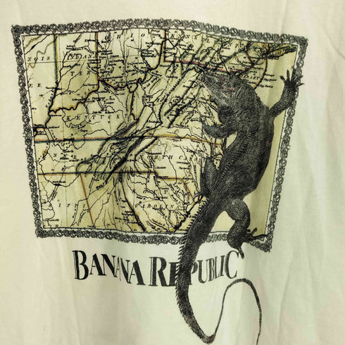 バナナリパブリック BANANA REPUBLIC 22ss 復刻 イグアナ バックプリント ポケット 半袖 Tシャツ メンズ import:XL