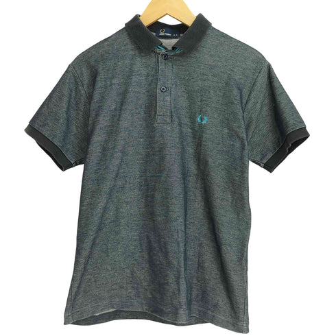 フレッドペリー FRED PERRY 日本製 月桂樹 ロゴ刺繍 半袖ポロシャツ 杢ネイビー メンズ JPN:M