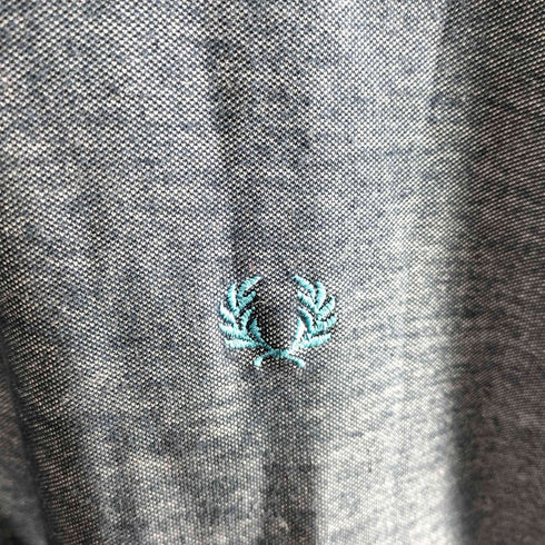 フレッドペリー FRED PERRY 日本製 月桂樹 ロゴ刺繍 半袖ポロシャツ 杢ネイビー メンズ JPN:M