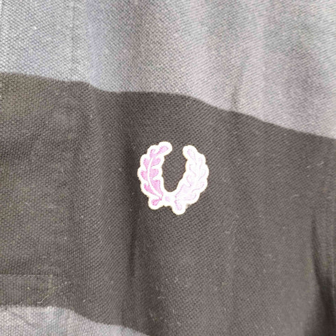 フレッドペリー FRED PERRY 月桂樹 ロゴ刺繍 ゴムボタン 半袖ポロシャツ ラガーシャツ メンズ L