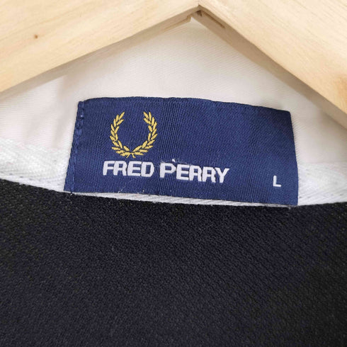 フレッドペリー FRED PERRY 月桂樹 ロゴ刺繍 ゴムボタン 半袖ポロシャツ ラガーシャツ メンズ L
