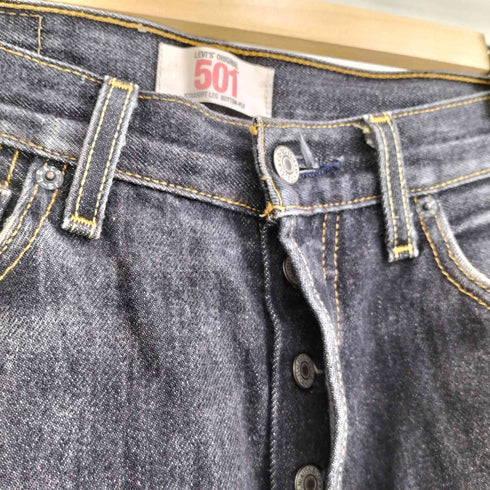 リーバイス Levis ボタン裏4032 501 ボタンフライ ストレートブラックデニムパンツ メンズ W30L30
