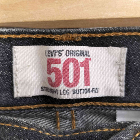 リーバイス Levis ボタン裏4032 501 ボタンフライ ストレートブラックデニムパンツ メンズ W30L30