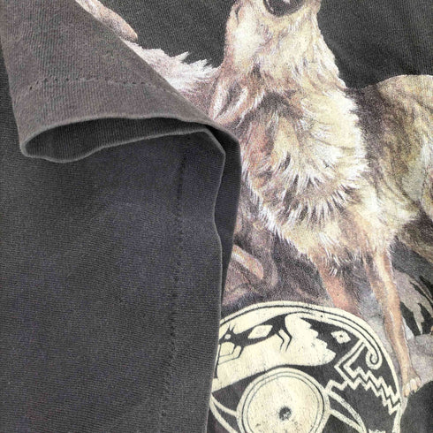 オニータ ONEITA 90S ALASKA オオカミプリントTシャツ 袖裾シングル メンズ XXL