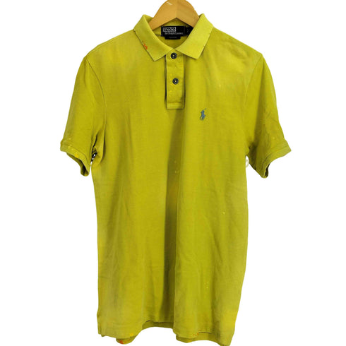 ポロバイラルフローレン Polo by RALPH LAUREN CLASSC FIT 旧タグ復刻 ディストレスト ダメージリペア加工 半袖ポロシャツ メンズ S
