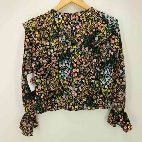 ザラ ZARA フラワープリント フリル ブラウス レディース import:M