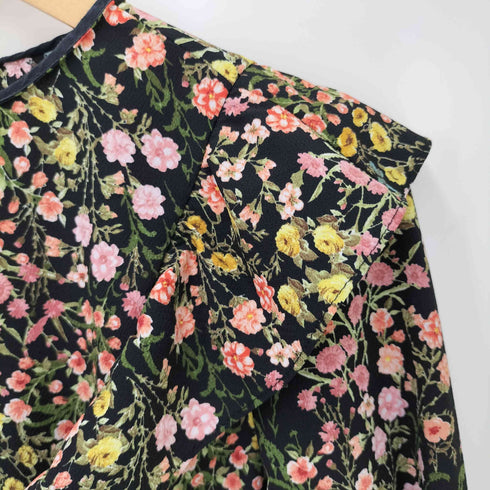 ザラ ZARA フラワープリント フリル ブラウス レディース import:M