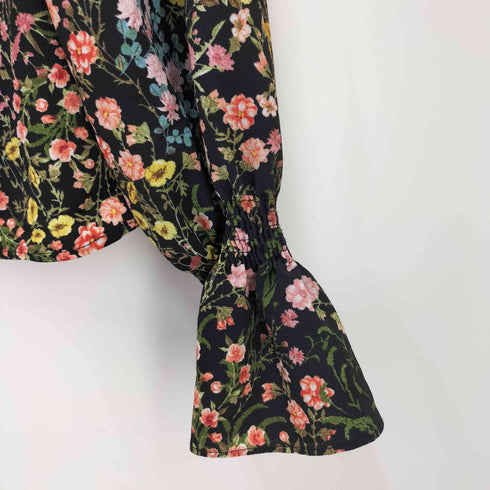 ザラ ZARA フラワープリント フリル ブラウス レディース import:M