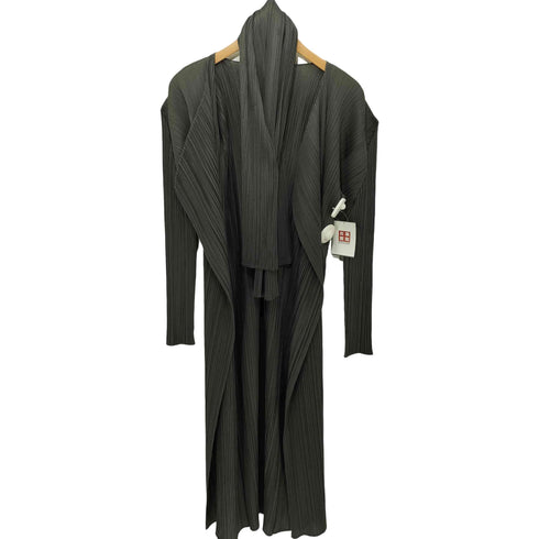 プリーツプリーズイッセイミヤケ PLEATS PLEASE ISSEY MIYAKE 90-00S AW プリーツ ロングカーディガン ストール付き レディース JPN:3
