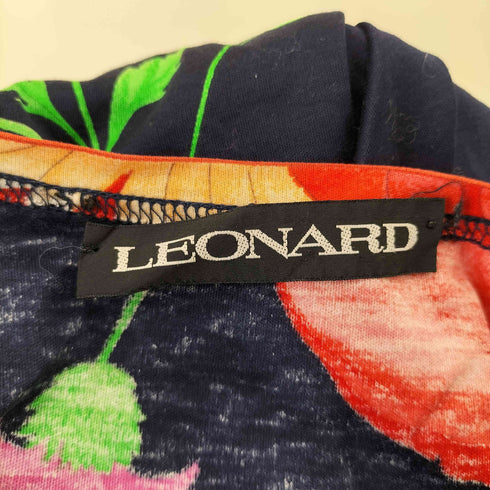 レオナール LEONARD フラワープリント Vネックリボンブラウス レディース import:L
