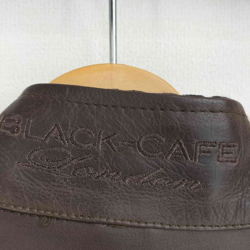 BLACK CAFE LONDON リアルレザー バイカー ジャケット カバーオール メンズ