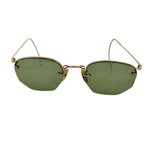 American Optical ハーフリムヘキサゴンレンズサングラス 12KGF メンズ