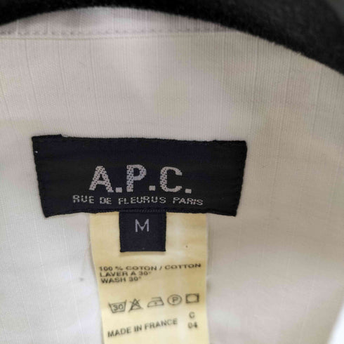 アーペーセー A.P.C. フランス製 L/Sシャツ リップストップ メンズ import:M