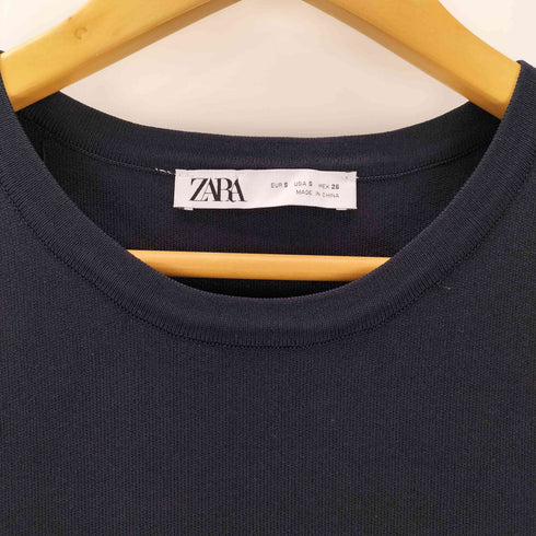 ザラ ZARA ボックスプリーツニットミニワンピース レディース import:S