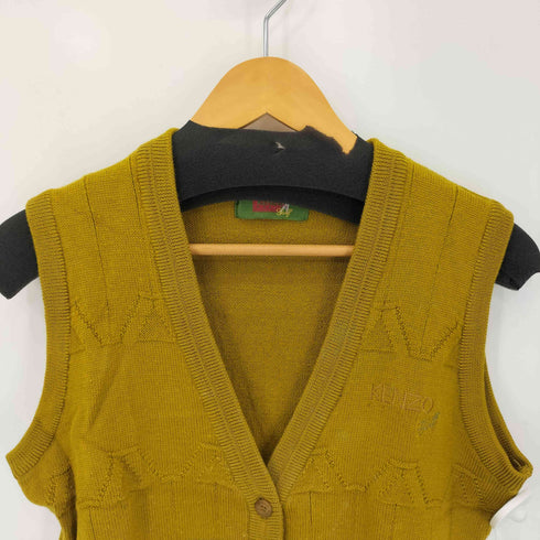 ケンゾーゴルフ KENZO GOLF 90S ウール100% ネイティブ切替 ニットベスト レディース