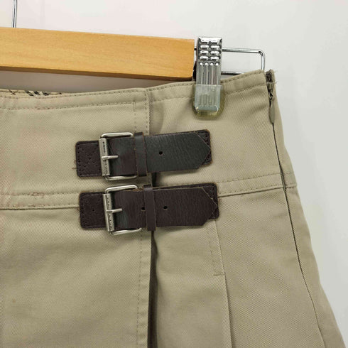 バーバリーブルーレーベル BURBERRY BLUE LABEL 裏地ノバチェック バックル ミニスカート レディース 38