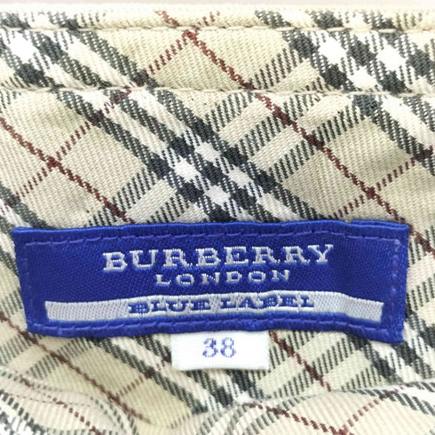 バーバリーブルーレーベル BURBERRY BLUE LABEL 裏地ノバチェック バックル ミニスカート レディース 38