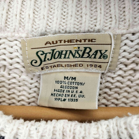セントジョンズベイ STJOHNS BAY 90S フロント刺繍 コットン L/S ニット メンズ JPN:M