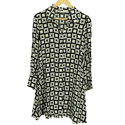 ザラ ZARA 幾何学模様シャツドレス レディース M