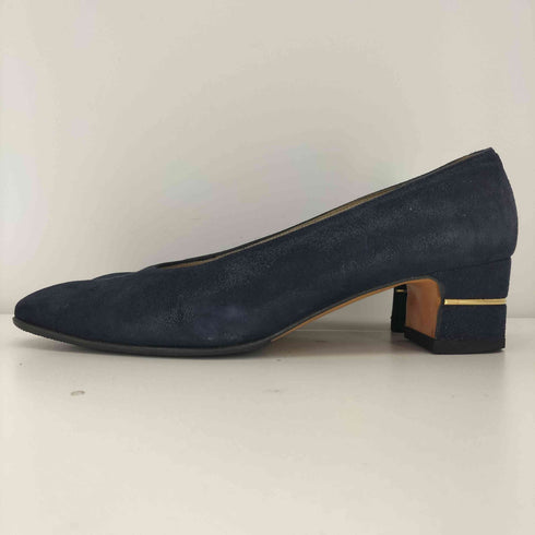 サルヴァトーレフェラガモ Salvatore Ferragamo スウェード チャンキーヒール パンプス レディース