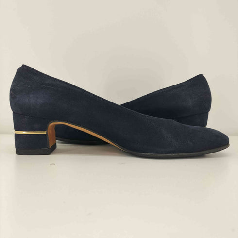 サルヴァトーレフェラガモ Salvatore Ferragamo スウェード チャンキーヒール パンプス レディース