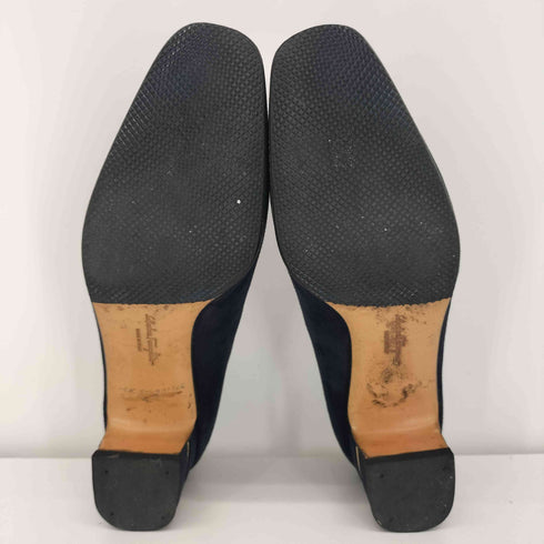 サルヴァトーレフェラガモ Salvatore Ferragamo スウェード チャンキーヒール パンプス レディース