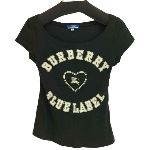 バーバリーブルーレーベル BURBERRY BLUE LABEL Y2K ロゴ プリント 半袖 Tシャツ ピチT レディース JPN:38